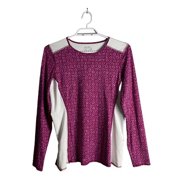 Eddie Bauer Women’s Pink Floral Long Sleeve Hiking Top - Picture 1 of 8